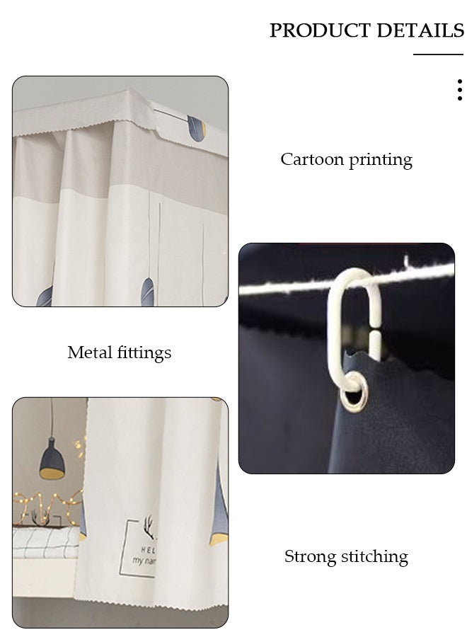 DUNISO تعتيم الرصيف العلوي سرير بطابقين الستائر غرفة النوم ديكور مقاوم للضوء زميل الغرفة غطاء الخصوصية المظلة صورة خلفية ديكور خلفية ستارة التعتيم 3 لوحات مع أعلى - Image 2